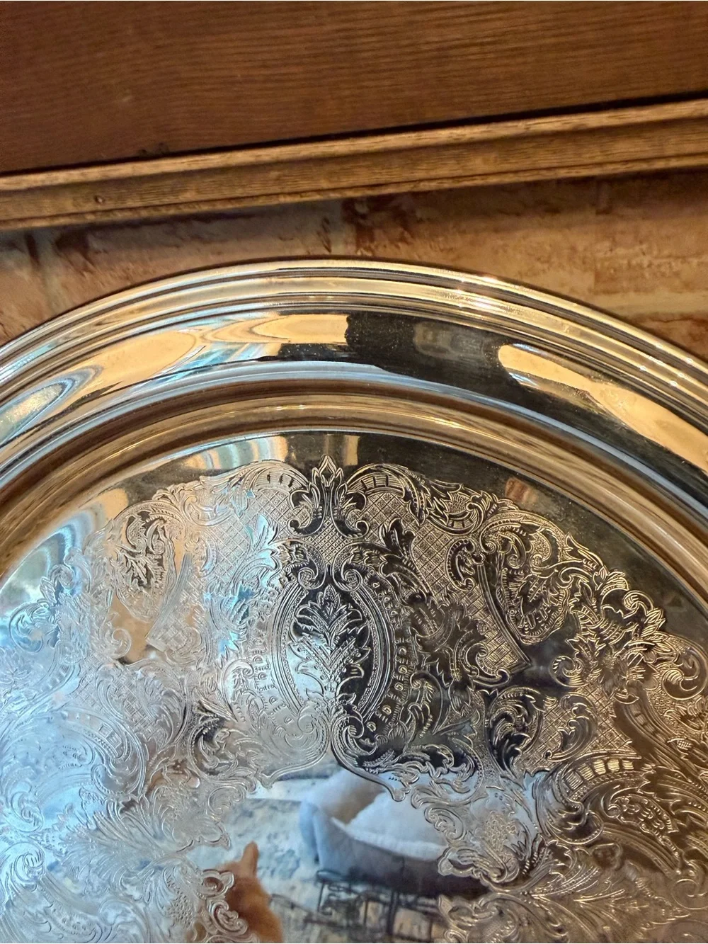 Vtg Oneida USA Silverplate Silver Plate Two Handle Butler’s Tray Heavy 17.75”
